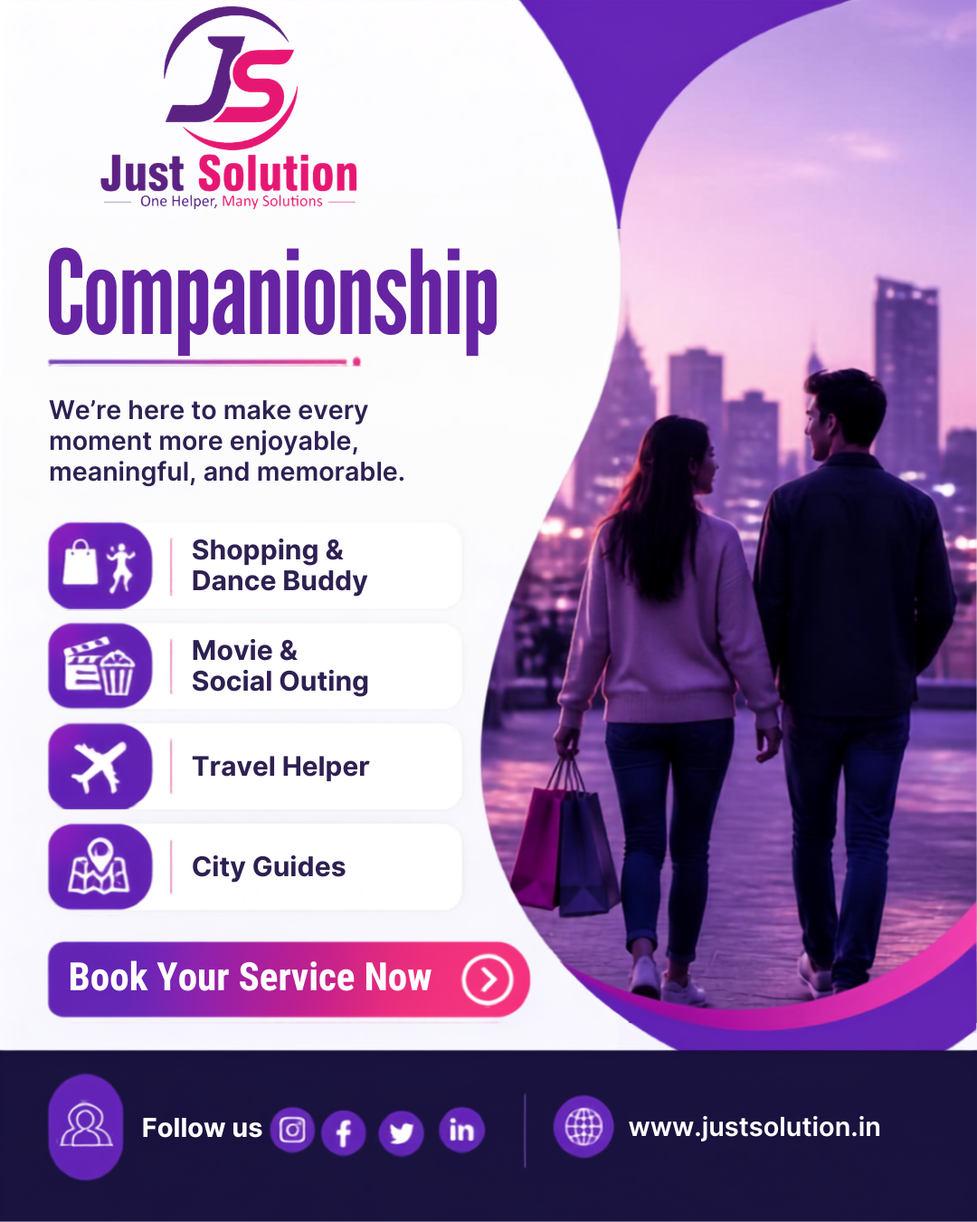 Shopping & Dance Buddy in Gurugram: Enjoy Your Plans with Company